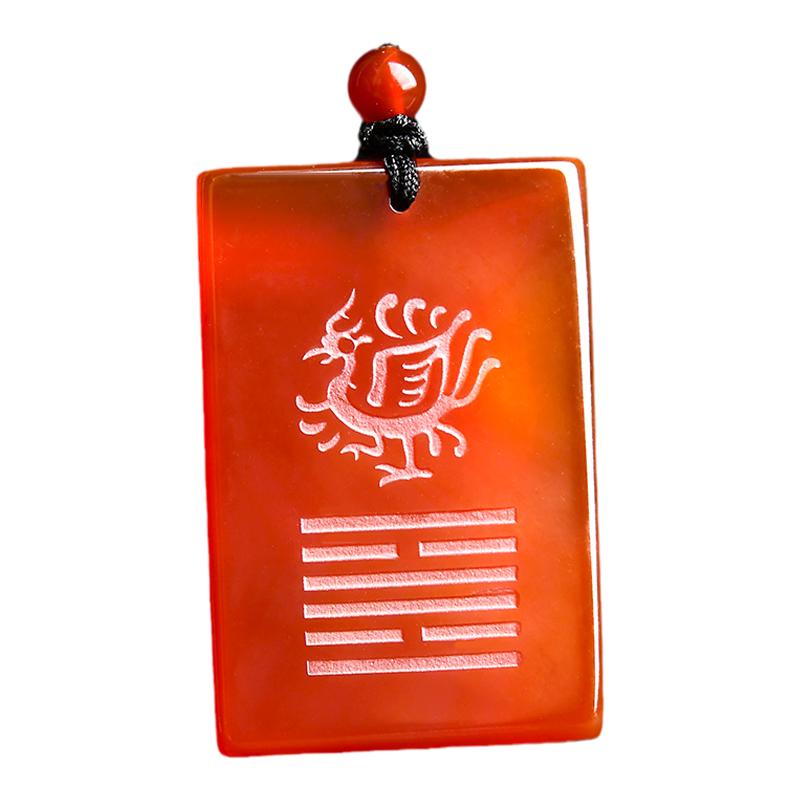 红玛瑙朱雀火五行离为火卦吊坠