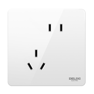 德力西旗舰店插座带开关一开双控面板五孔暗装家用菱花白奶油502