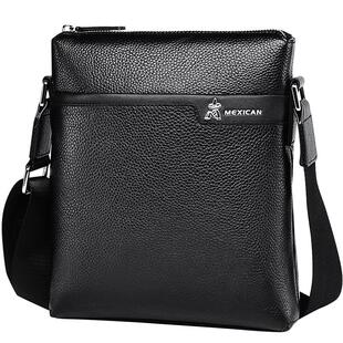 稻草人单肩包男士真皮小背包大容量商务通勤软牛皮新款皮包斜挎包