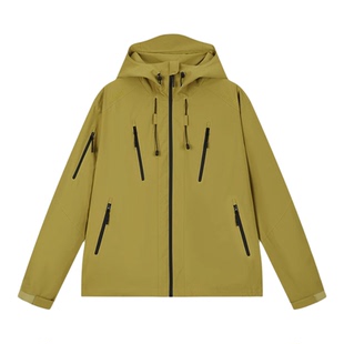 BONELESS新款杜邦三防连帽冲锋衣外套男户外纯色休闲宽松运动夹克