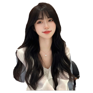 假发片女长发法式刘海长卷发自然头顶隐形增发量蓬松真发全真人发