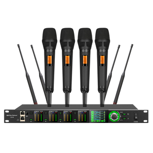 格伦士顿一拖二一拖四无线真分集麦克风自带混响手持头戴鹅颈话筒