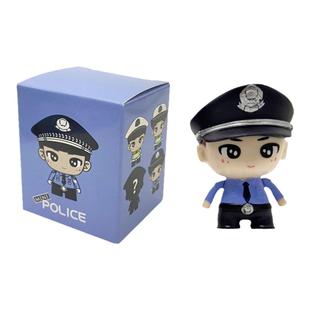 警察公仔交警手办玩偶公安人偶模型玩具汽车桌面装饰迷你车载摆件