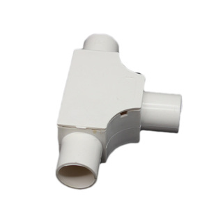 PVC带盖三通盒线管三通16 20带检三叉分线盒明装司令电工国标配件