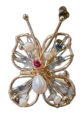 大溪地澳白珍珠戒指 时尚巴洛克 鸢尾花淡水珍珠戒指 新中式百搭