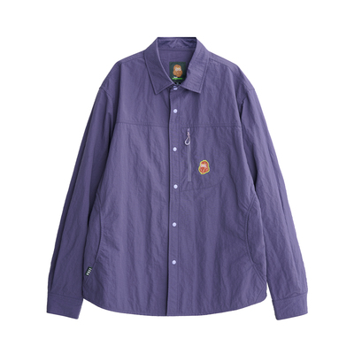 工装POLO领长袖衬衫外套男情侣款