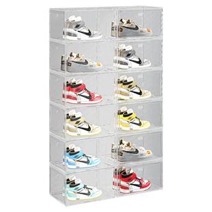 全透明磁吸正侧开门鞋盒鞋子包包手办收纳盒多层防尘防潮大号鞋柜