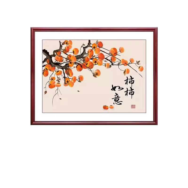 柿柿如意电表箱装饰画推拉款上翻款客厅餐厅电闸箱挂画复古遮挡画