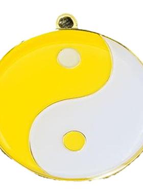 黄白太极单面吊坠阴阳鱼铜吊坠天地泰数字吊坠项链