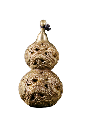 铜臻黄铜如意葫芦手把件