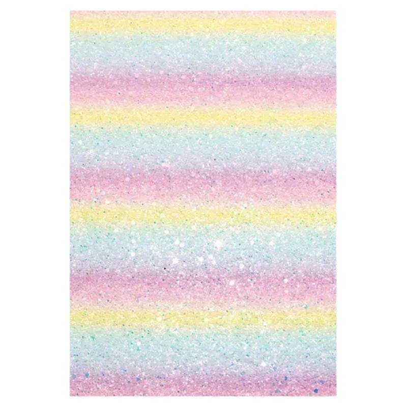 拼豆熨烫布闪粉彩虹渐变格利特布料手工DIY闪光格力特亮片布粗厚