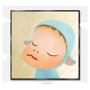 免打孔潮流奈良美智装饰画日系海报挂画梦游娃娃壁画客厅餐厅墙画