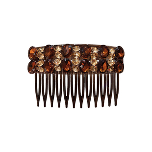 韩国发饰高级感满钻发梳法式气质水钻边夹后脑勺碎发倒插梳发卡女