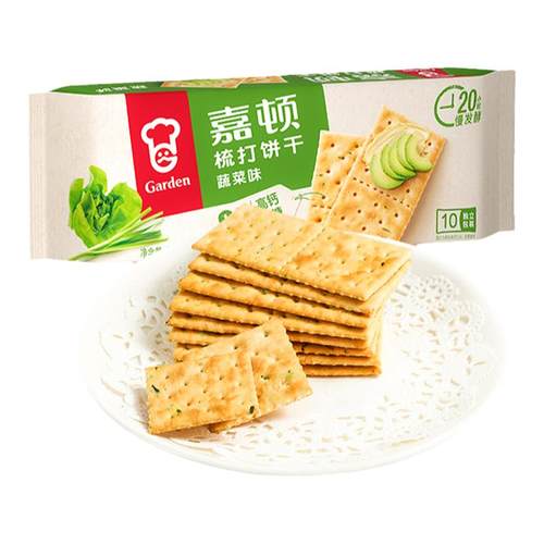 嘉顿梳打饼干蔬菜味230g苏打咸味饼干休闲下午茶网红零食咸味小吃