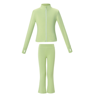 儿童舞蹈服长袖女童秋冬暖绒外套少儿拉丁练功服套装中国舞体操服