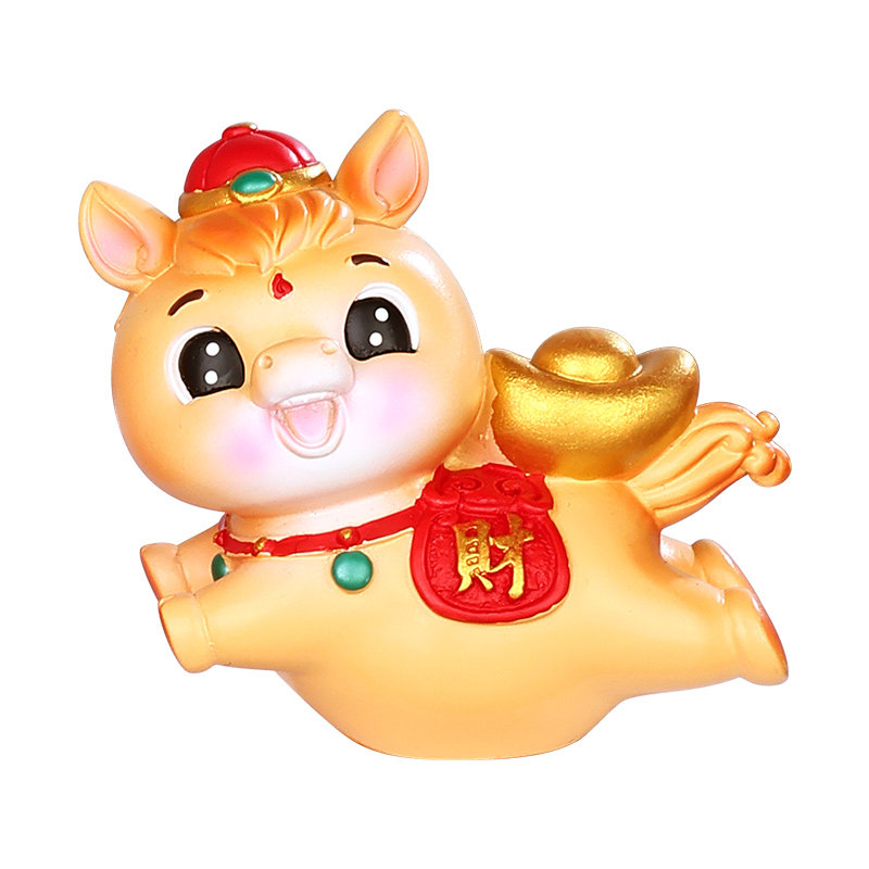 国潮马年吉祥车载中控台摆件
