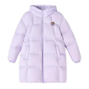 笛莎童装女童三防长款羽绒服冬季新款中童女孩儿童加厚外套上衣