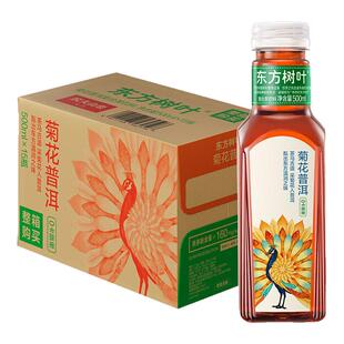 农夫山泉东方树叶无糖茶饮料菊花普洱500ml瓶装乌龙茉莉花茶整箱