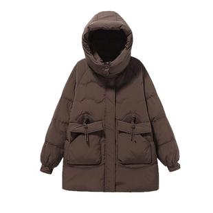 宛宛大码女装胖mm冬季新款显瘦韩系白鸭绒保暖连帽多色羽绒服外套