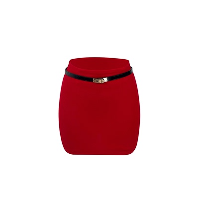 Babes【罗马假日】大码性感蝴蝶镂空绑带包臀裙收腰显瘦加绒套装