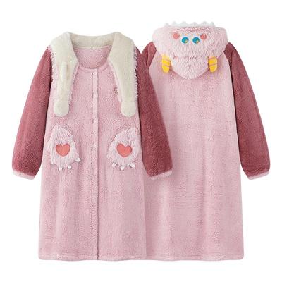 家居服珊瑚绒情侣睡衣加厚情侣