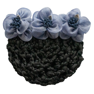 酒店职业发卡工作头花绢纱蝴蝶结发夹职员上班发网护士网兜头饰品