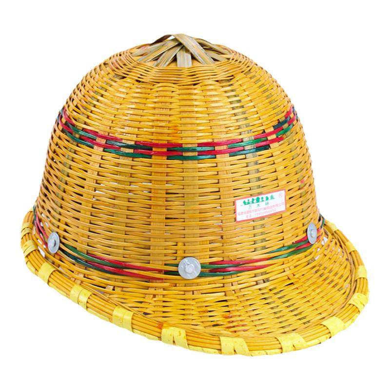 超大沿竹编安全帽透气降温凉爽环保竹制藤帽遮阳防晒工地安全头盔