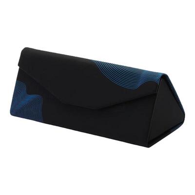 可折叠墨镜盒太阳镜盒年轮图案便携轻盈款皮质三角手工眼镜收纳盒