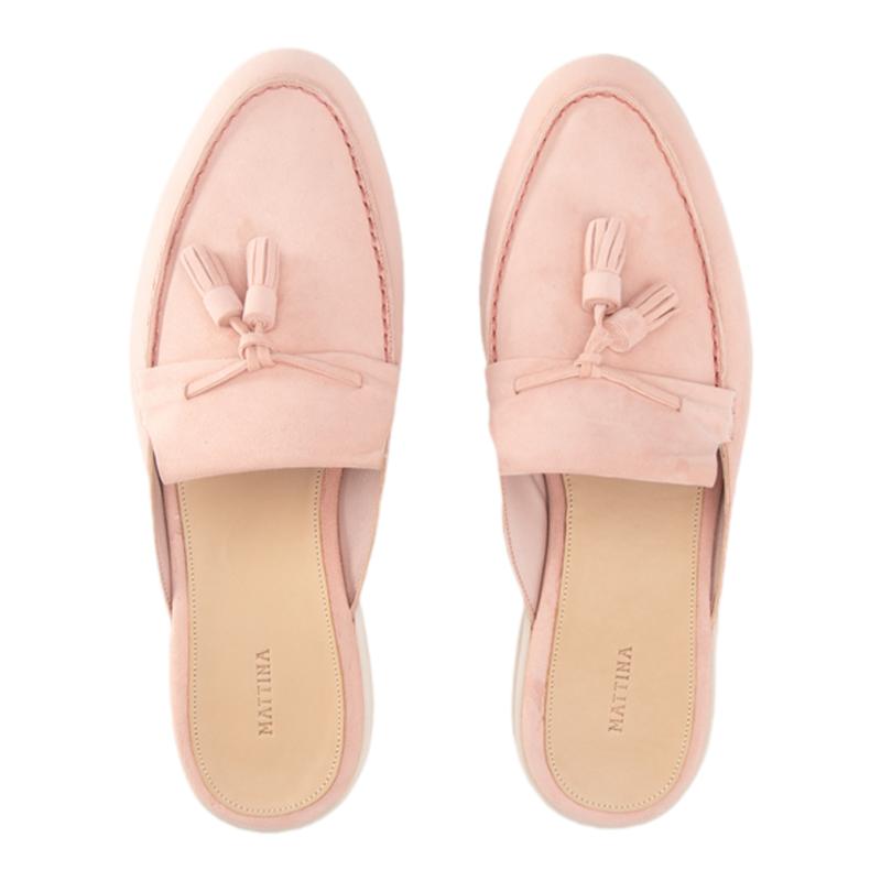 Mattina嬉游曲K136反绒女流苏乐福鞋拖鞋软底真皮一脚蹬懒人单鞋