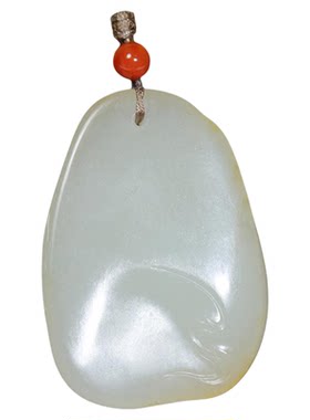 玉奕和田玉籽料白玉莲花观音牌