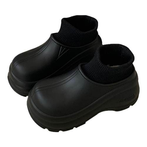 细细条保暖防滑防水加绒加厚连袜棉鞋户外百搭时尚雪地靴女冬季