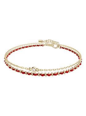 【自营】HEFANG Jewelry/何方珠宝编织红绳双层手链HFL14435710-3