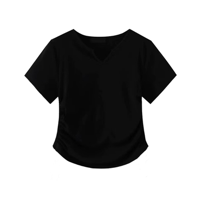 孕妇装夏款V领短袖T恤短上衣