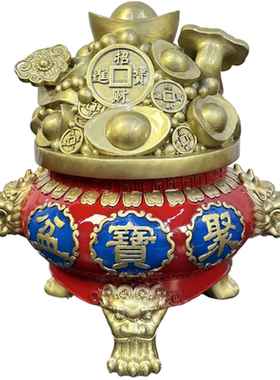 招财进宝聚宝盆家居纯黄铜客厅