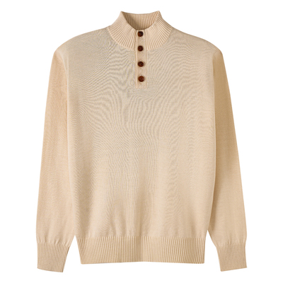 Acmecultum柞蚕丝高领毛衣男