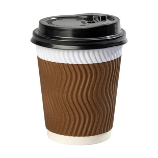 一次性纸杯瓦楞被奶茶咖啡杯家用商用热饮杯外带打包带盖杯子