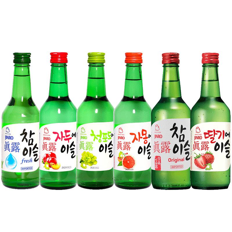 韩国进口真露烧酒360ml*6瓶真露青葡萄味酒女生甜酒非清酒果味酒