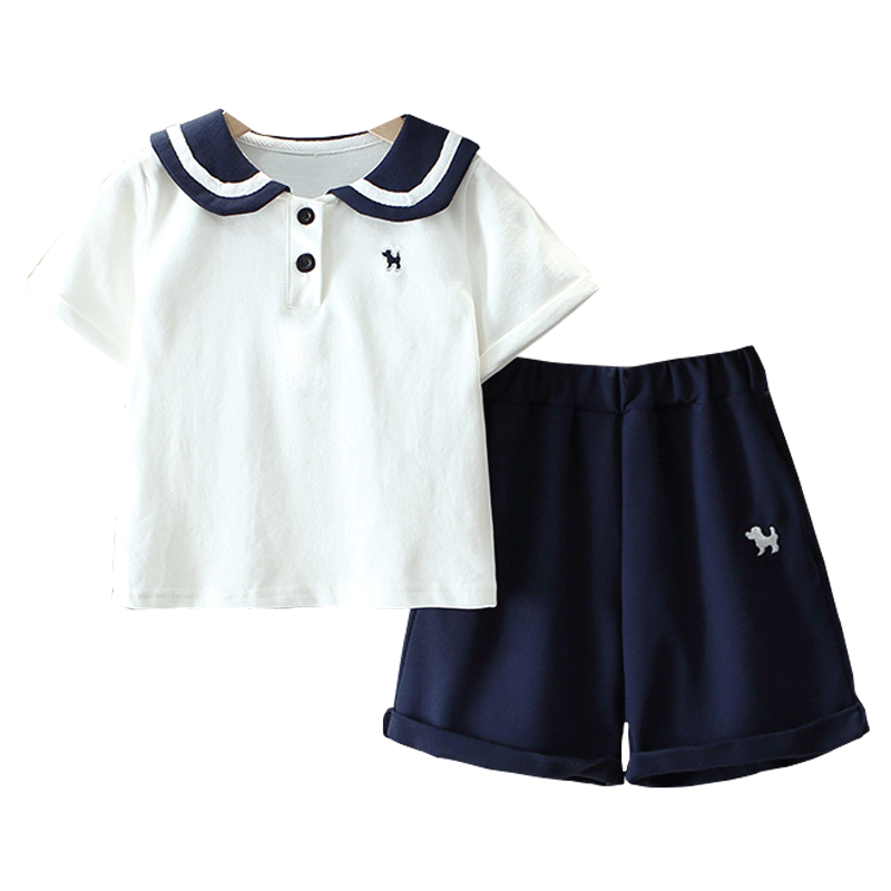 儿童夏季套装新款兄妹姐弟装男女童学院海军风六一幼儿园表演服潮