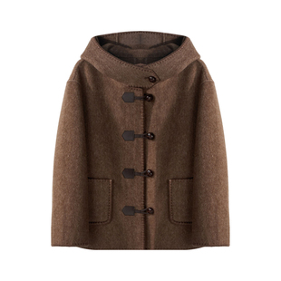 小禾【糖炒栗子】羊驼绵羊毛超细软舒适亲肤轻盈保暖短款呢大衣