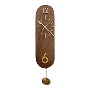 新品现代简约挂钟客厅大气极简木质装饰挂墙静音时钟立体刻度钟表