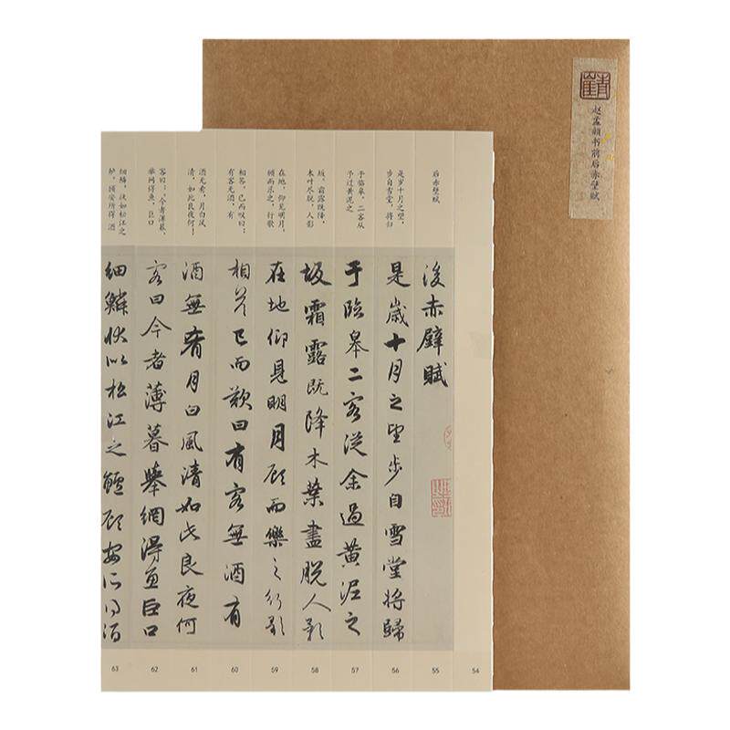 赵孟俯頫前后赤壁赋硬笔必临行书字帖卡列宽1.8cm可撕开精准对临