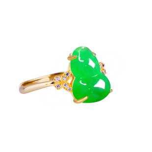 S925纯银戒指托 DIY手工镶嵌玉石翡翠蜜蜡琥珀葫芦戒指空托女戒托