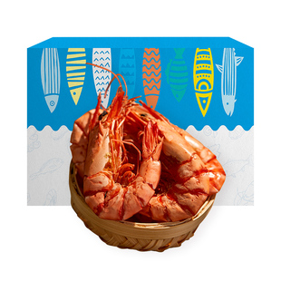 九节虾干即食零食休闲小吃大号竹节虾海鲜干货烤虾干虾500g礼盒装