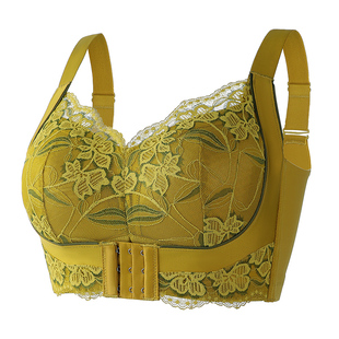 调整型大码内衣女上托前扣聚拢大胸显小收副乳防下垂无钢圈文胸罩