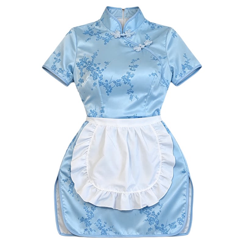 中华小厨娘旗袍短裙女仆cos服