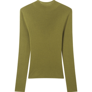 【德国进口抗起球扬子纱】100%美丽诺羊毛针织衫女25秋冬打底上衣