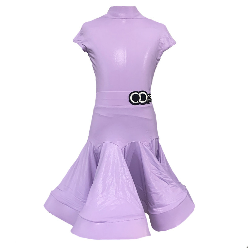 舞配拉丁舞服规定服短袖亮皮