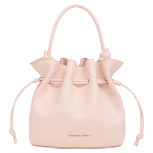 CHARLES&KEITH26春夏女包CK2-10271696抽绳简约手提斜挎水桶包