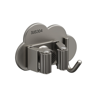 拖把壁挂夹挂钩卫生间免打孔拖布夹不锈钢强力粘胶固定卡扣扫把夹