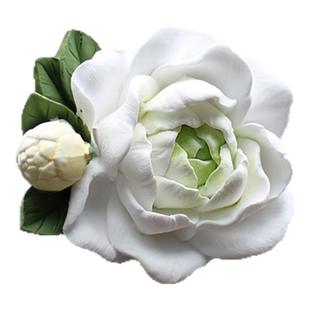 好一朵美丽的茉莉花特斯拉车载香薰摆件扩香石出风口香水车内装饰